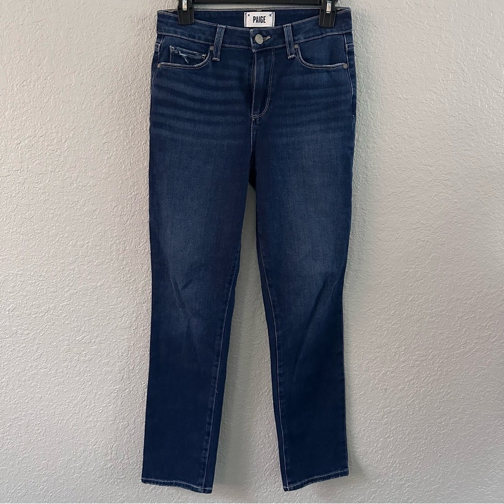 PAIGE Hoxton Slim Jeans Dori Distressed Dark Wash Women's Size 26 - Picture 2 of 8